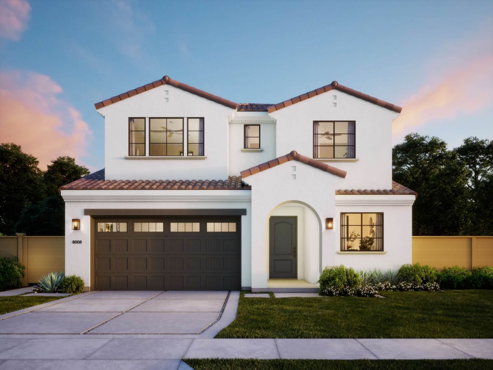 Thomas James Homes Southern California Palisade floorplan with a Spanish exterior style