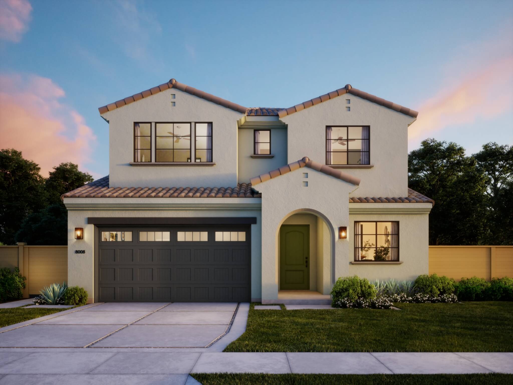 Thomas James Homes Southern California Palisade floorplan with a Spanish exterior style