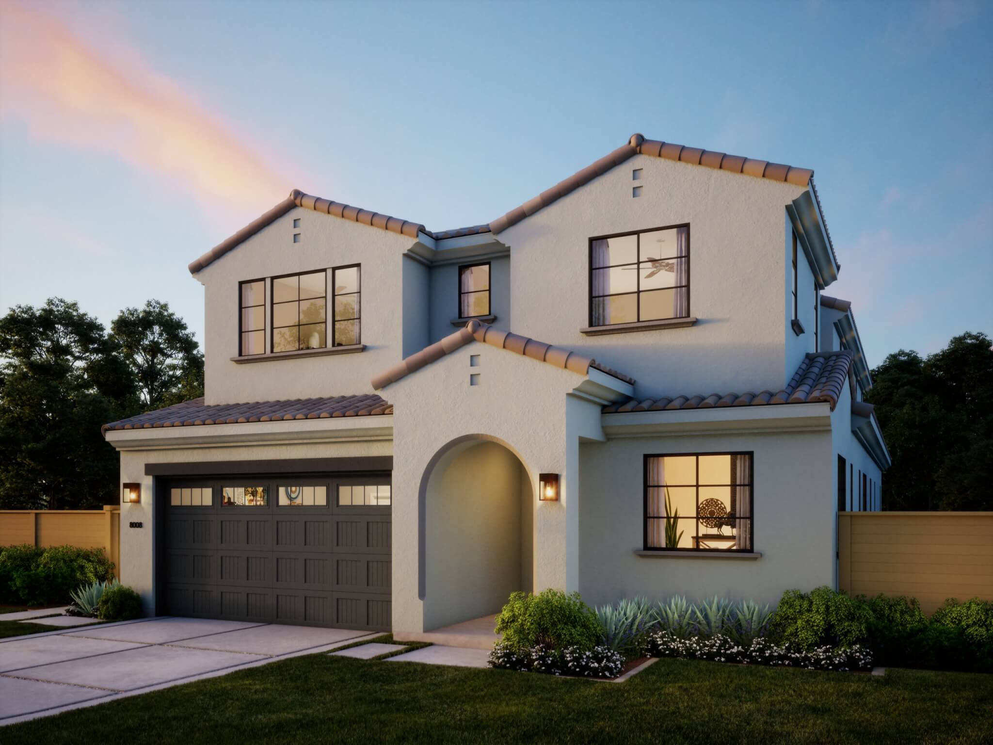 Thomas James Homes Southern California Palisade floorplan with a Spanish exterior style