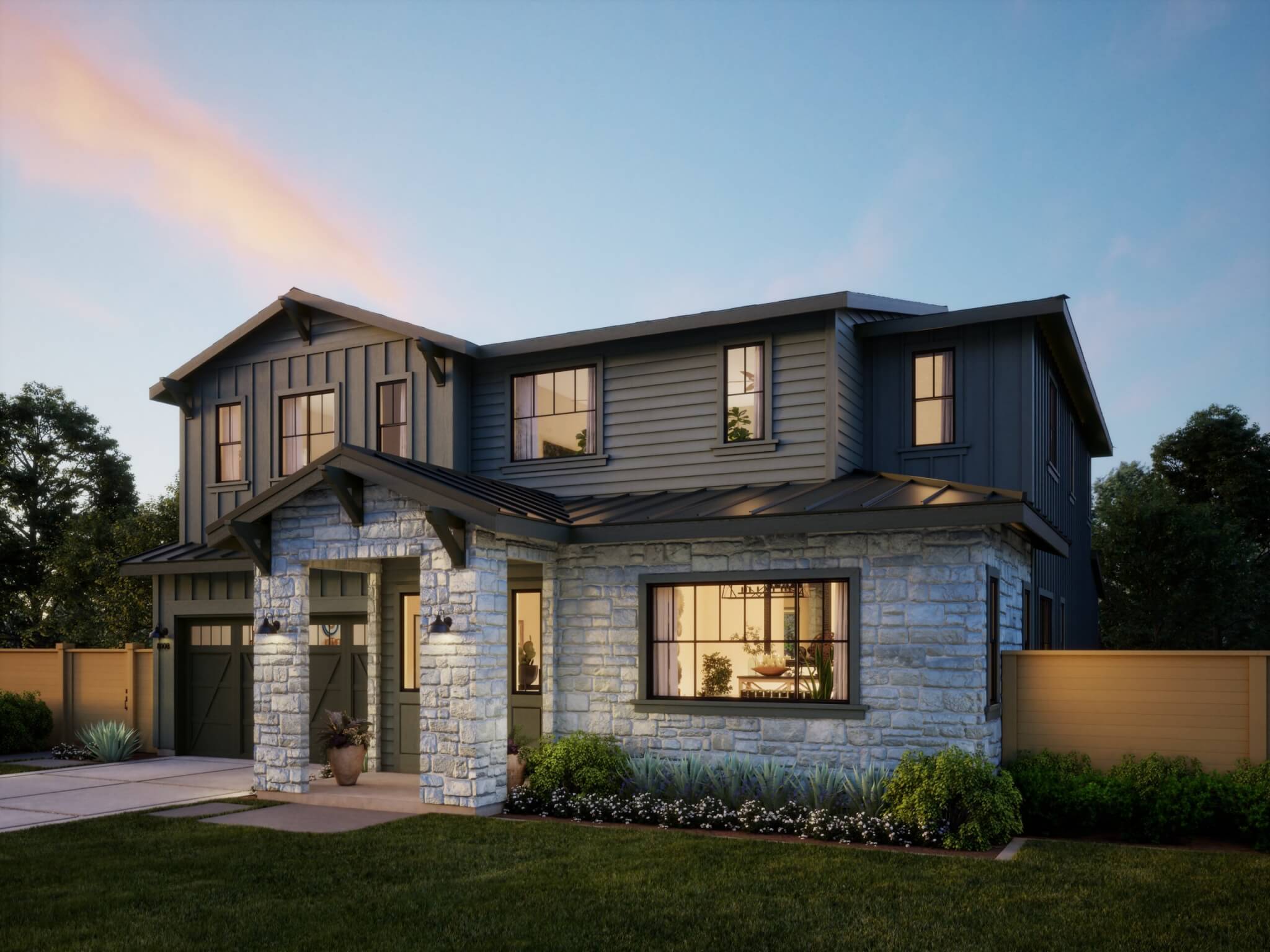 Thomas James Homes Southern California Willow floorplan with a Farmhouse exterior style