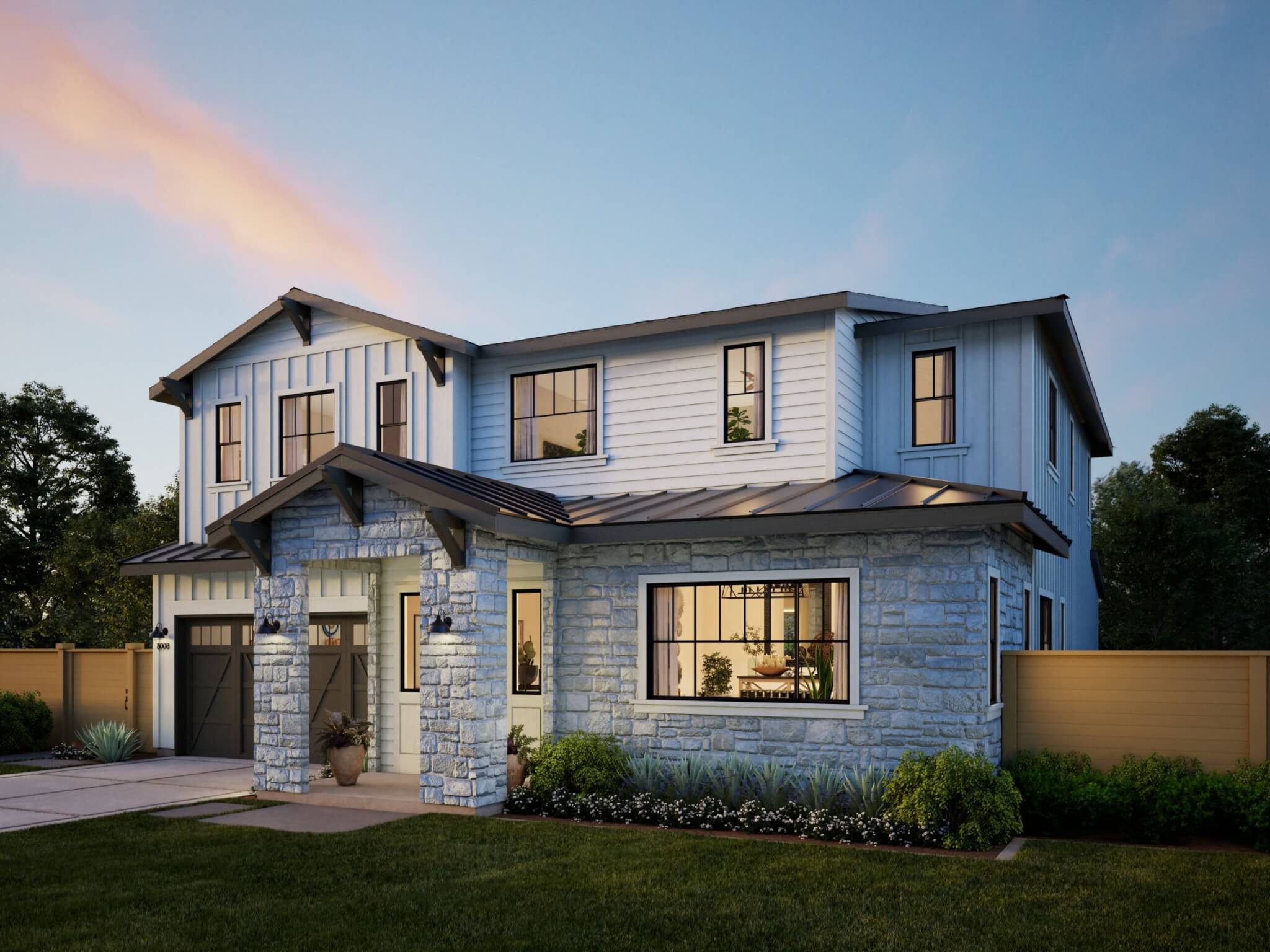 Thomas James Homes Southern California Willow floorplan with a Farmhouse exterior style