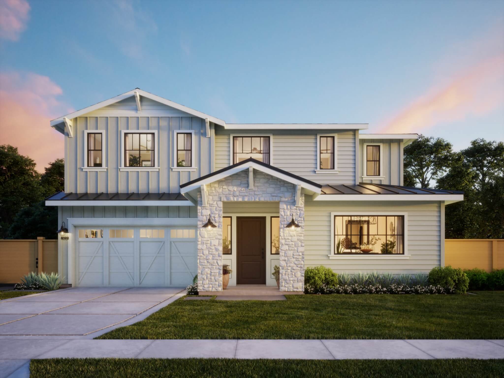 Thomas James Homes Southern California Willow floorplan with a Farmhouse exterior style