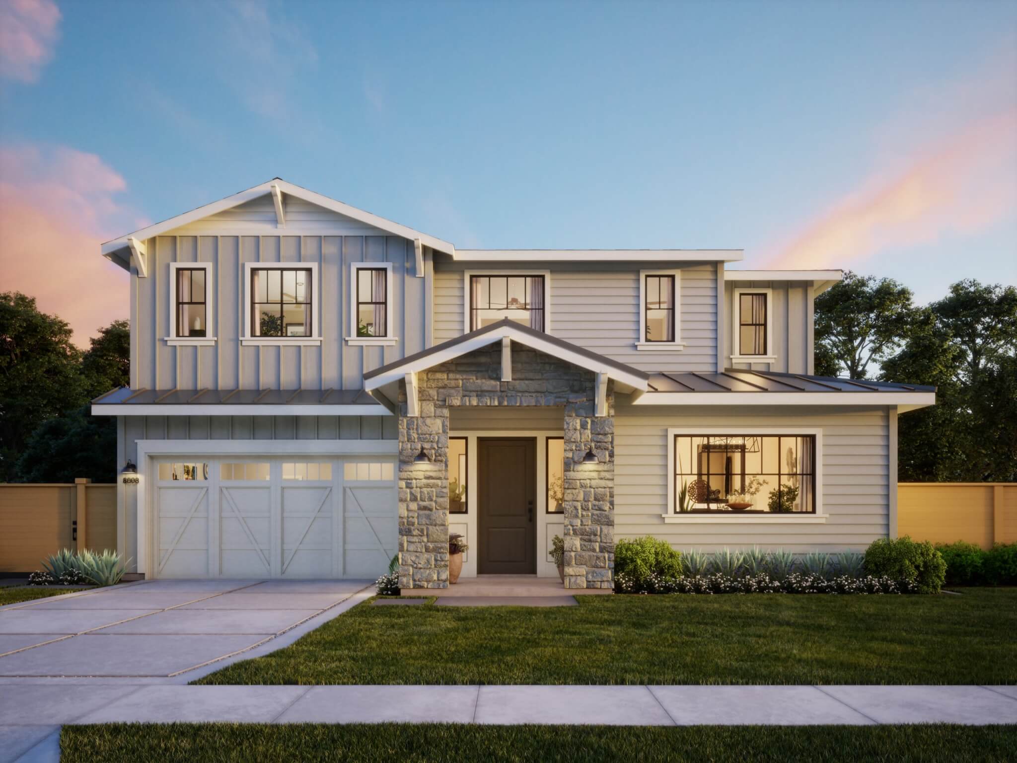 Thomas James Homes Southern California Willow floorplan with a Farmhouse exterior style