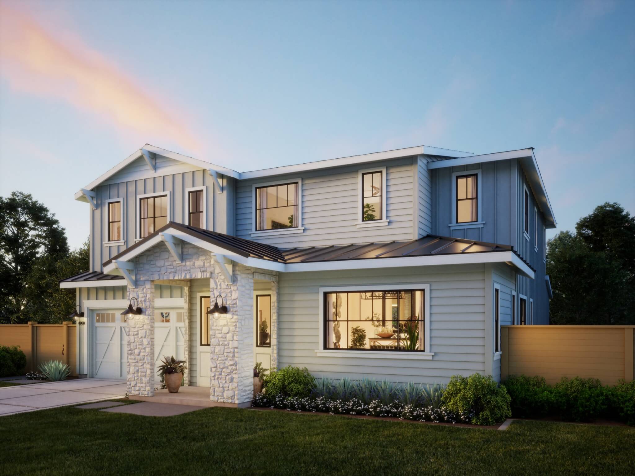 Thomas James Homes Southern California Willow floorplan with a Farmhouse exterior style