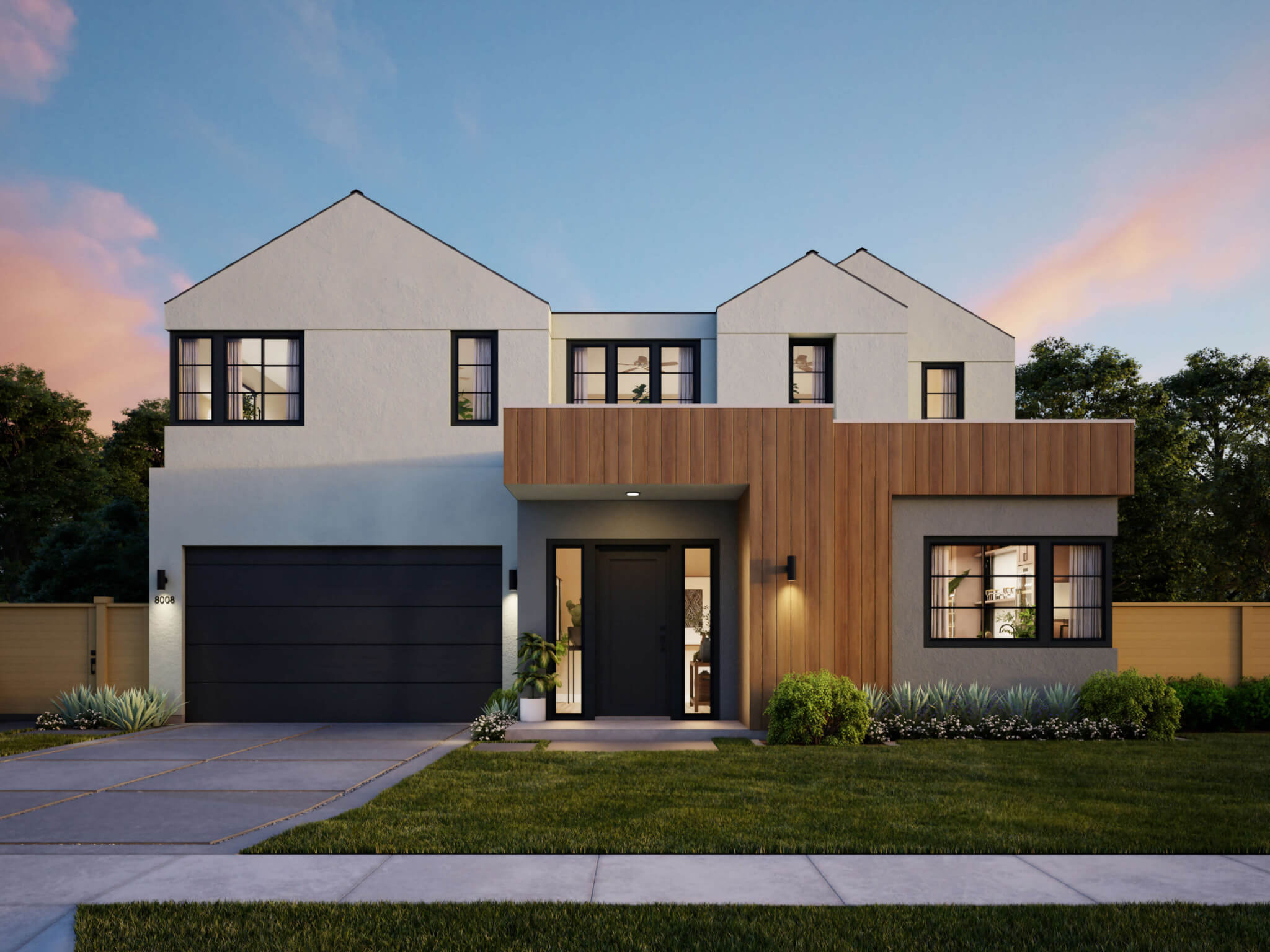 Thomas James Homes Southern California Willow floorplan with a Modern exterior style