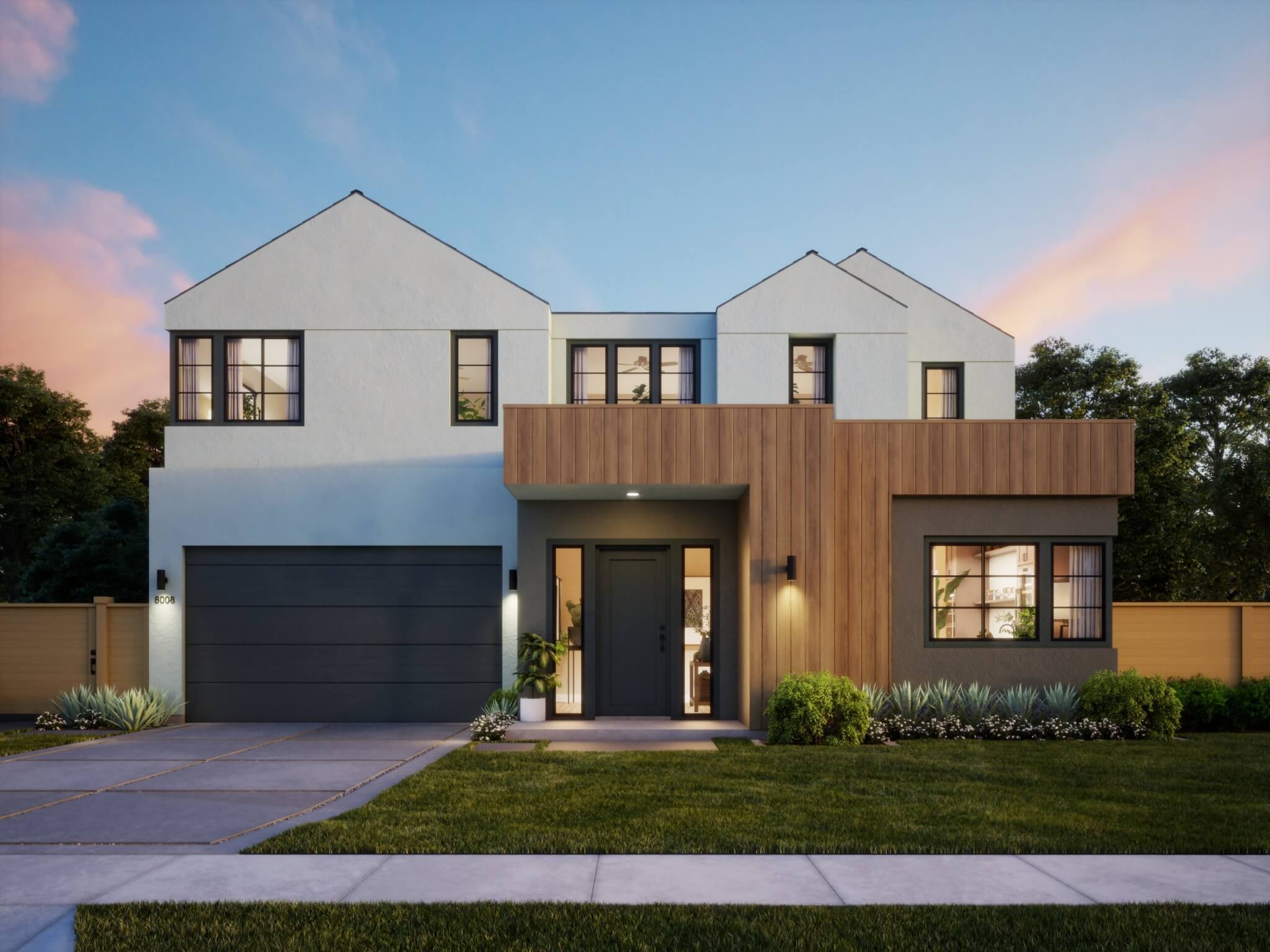 Thomas James Homes Southern California Willow floorplan with a Modern exterior style