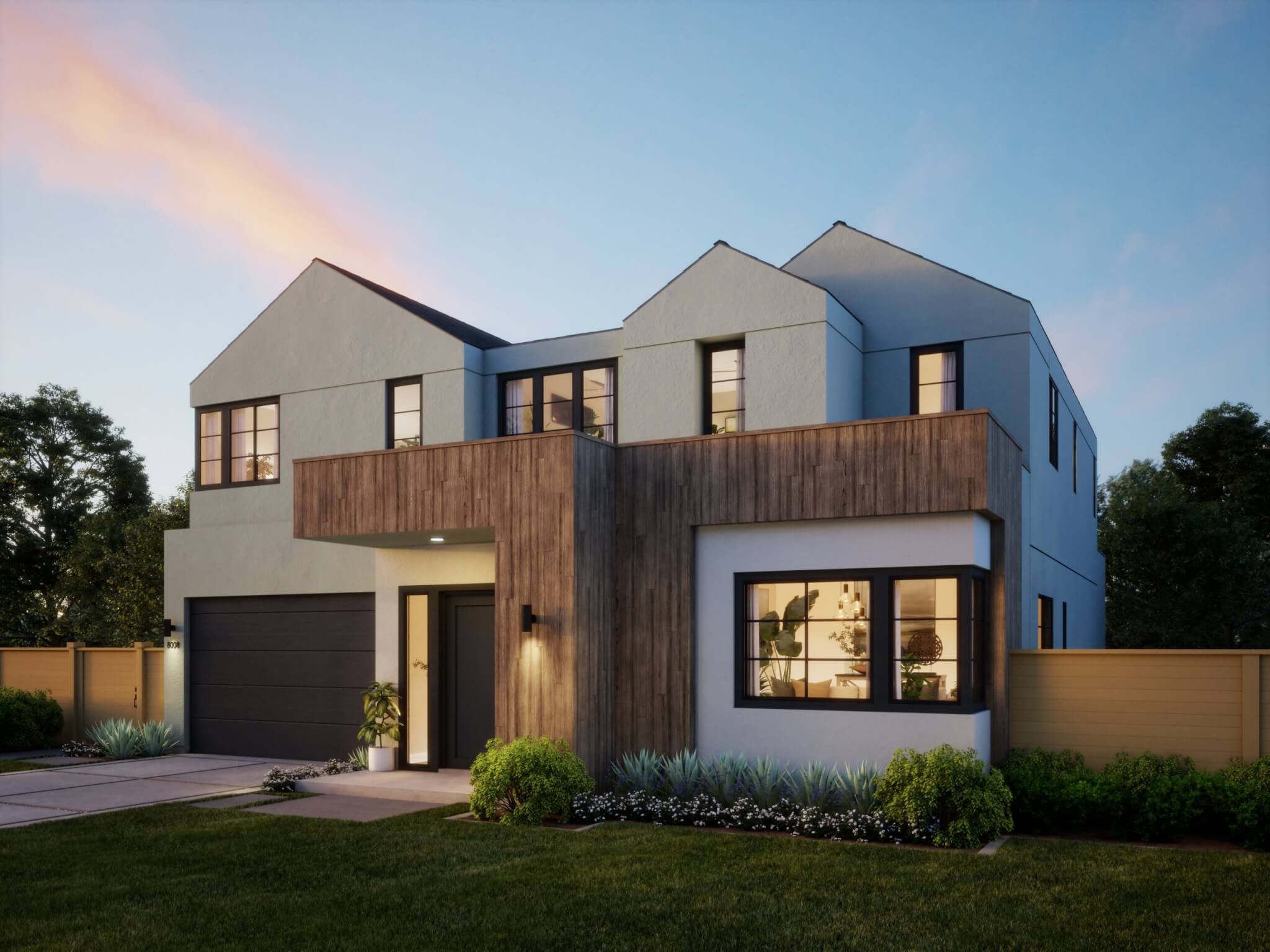 Thomas James Homes Southern California Willow floorplan with a Modern exterior style