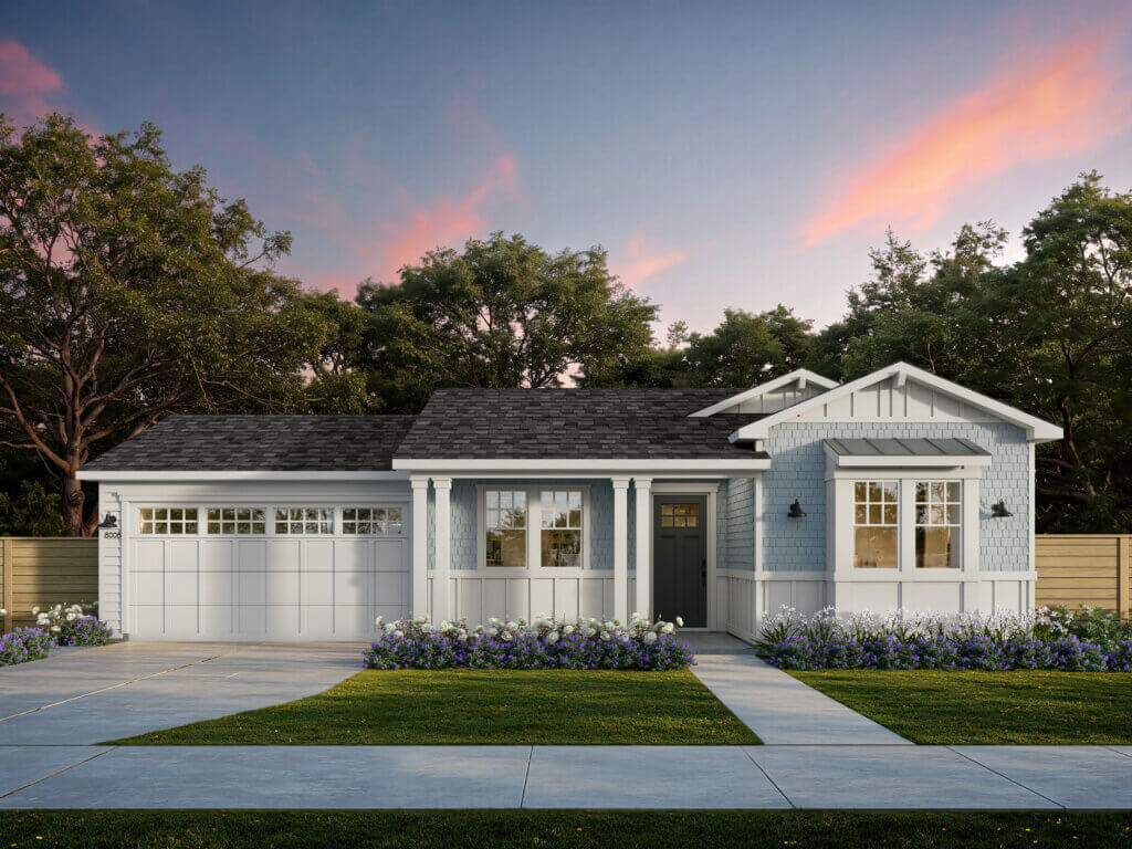 Thomas James Homes Southern California Brisbane floorplan with a Coastal exterior style