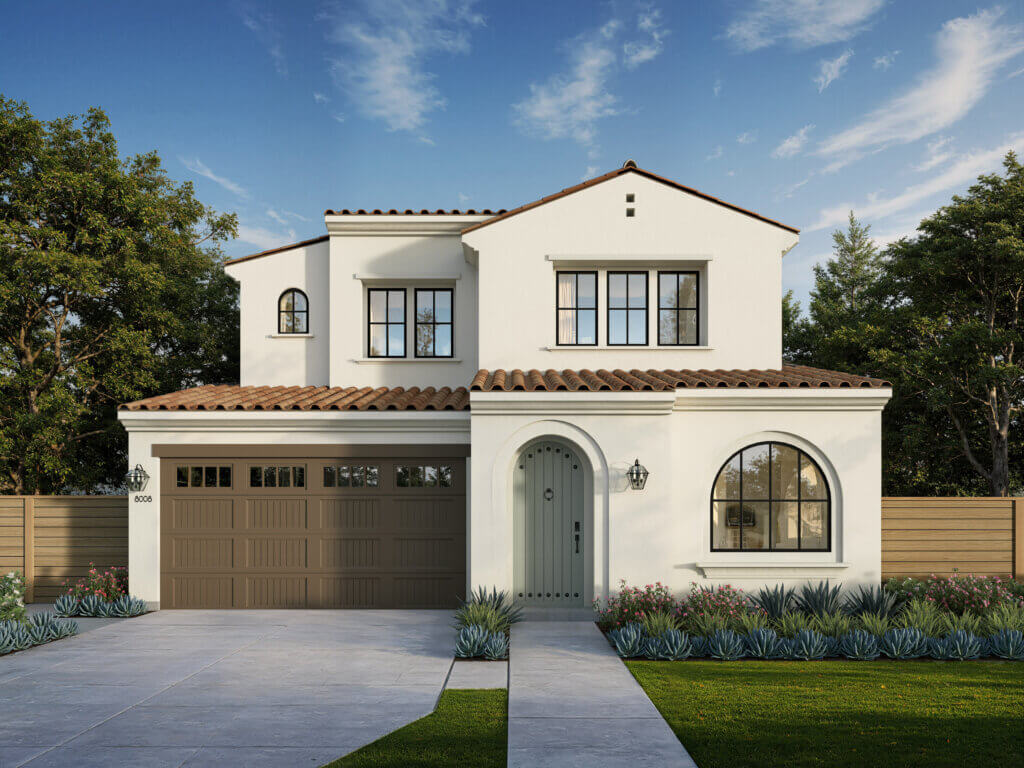 Thomas James Homes Southern California Sierra floorplan with a Spanish exterior style