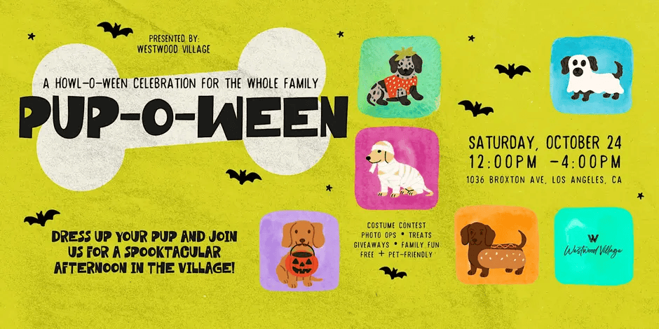westwood village pup-o-ween event. costume contest for pets. los angeles